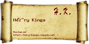Háry Kinga névjegykártya